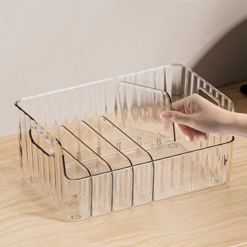 Storage Box With Partitions Refrigerator Organizer Bin Plastic Food Storage Organizer Tapes, Books, Seasoning Bags Storage Boxes Oasis Select