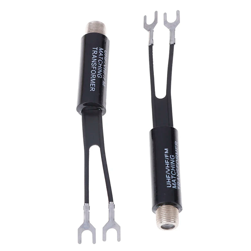 2Pcs UHF/VHF/FM/TV F cable 75-300 Ohm balun antenna matching transformer adapter Oasis Select