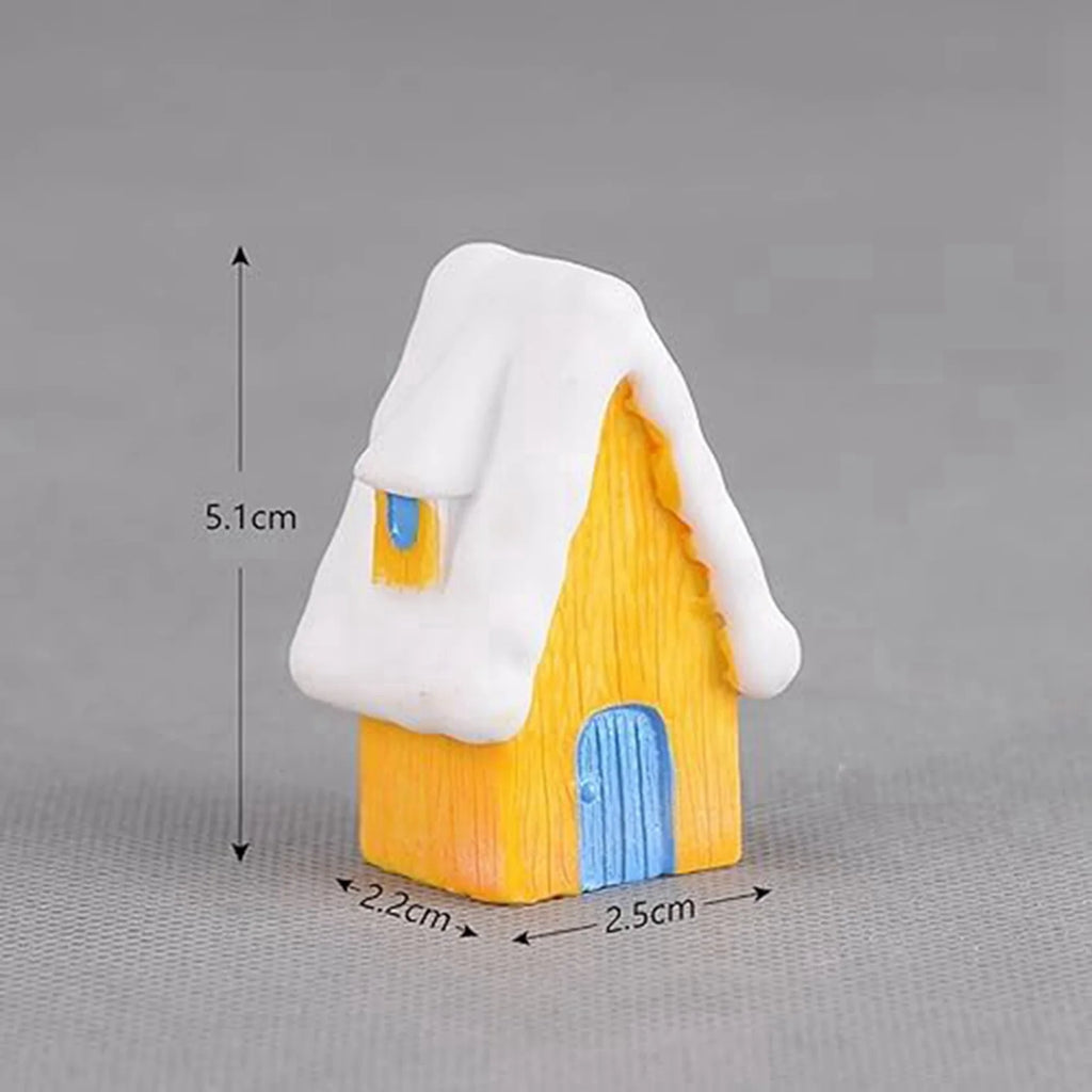 2026-WISH 8X Christmas Miniatures Figurines, Mini Christmas Snow House Decor Ornaments, Christmas House Oasis Select
