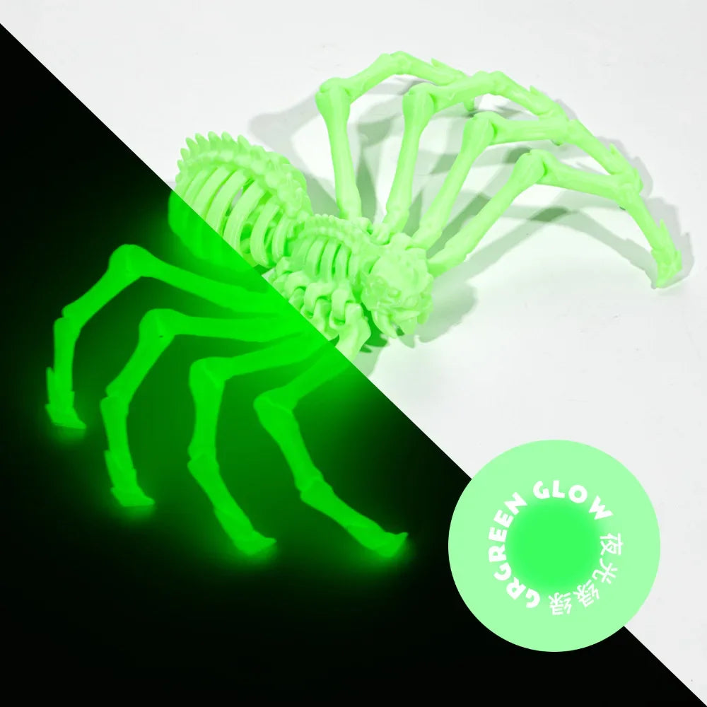 3D Printing Spider Animals Toy Realistic Colorful Spider Figurine Articulated Fidget Toy for Spider Lovers Halloween Home Decor Oasis Select Luminous Green 12CM