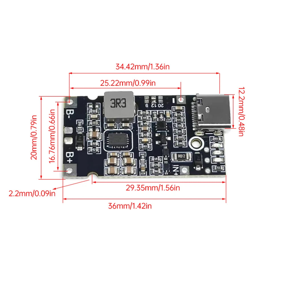 Diymore Multi-Cell 2S 3S 4S Type-C to 9V/12V 4.5V-15V Step-Up Buck Fast Charging Charger Module for 18650 Lithium Battery Oasis Select
