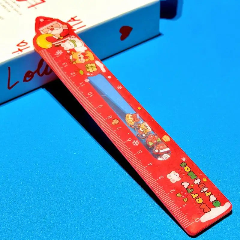 Cartoon Santa Claus Snowman Christmas Ruler Creative Drawing Painting Tool Reward Stationery Student Gift School Supplies Oasis Select A6