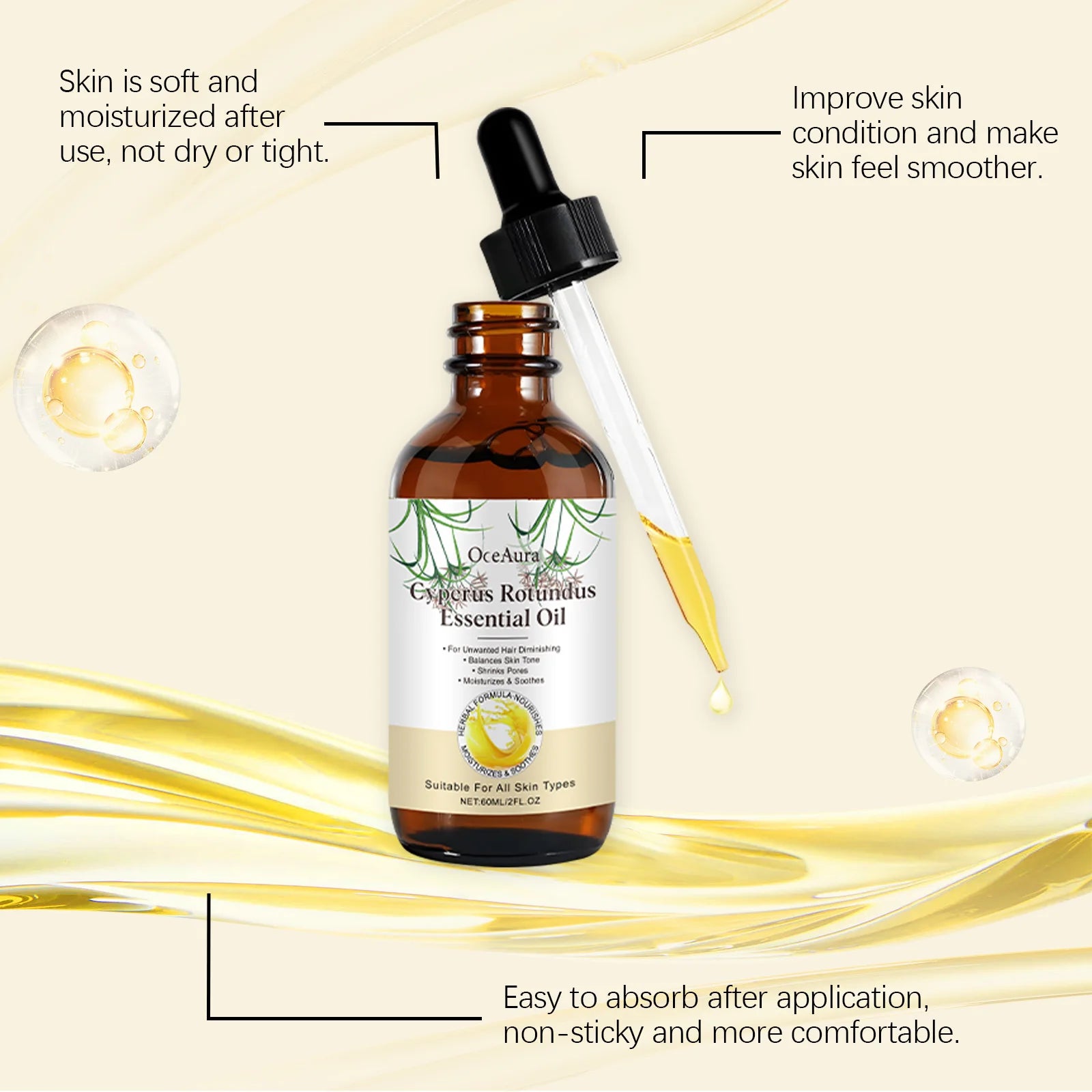 Herbal hair removal care oil Gentle hair cleansing smooth skin refreshing and gentle hair removal oil Oasis Select