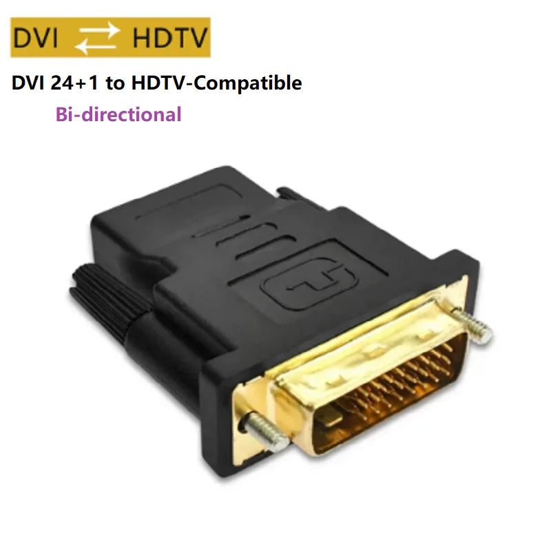 Bi-Directional DVI 24+1 to HDMI HDTV-Compatible Cable Adapter HDMI Female to DVI Male1080P HD Converter for PC Laptop TV Box Oasis Select DVI to HDMI