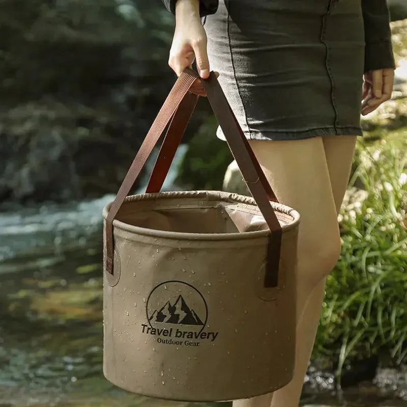 Folding Portable Bucket with Lid 5L 10L 20L | Camping Car Wash