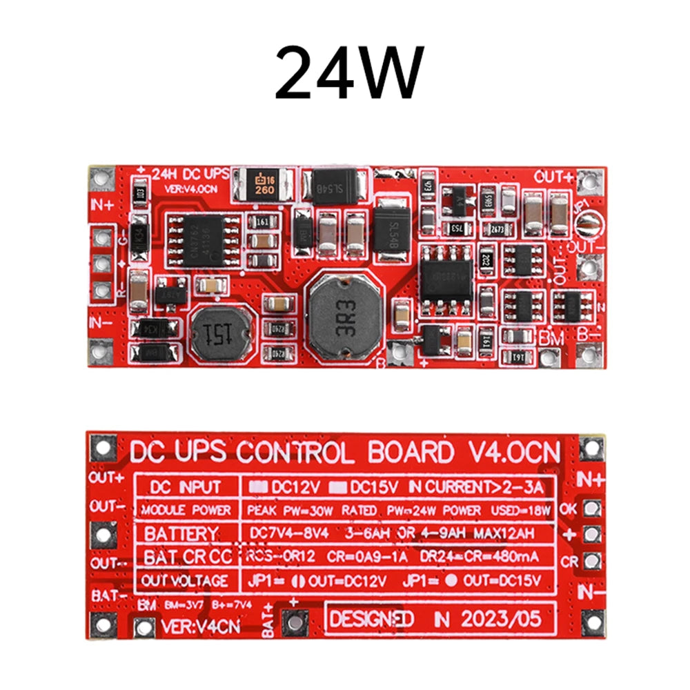 DC 12V/15V 24W 1A UPS Power Supply Module Uninterruptible Power Control Board 2S V4.0CN Charging Step Up Protection Module Oasis Select 24W