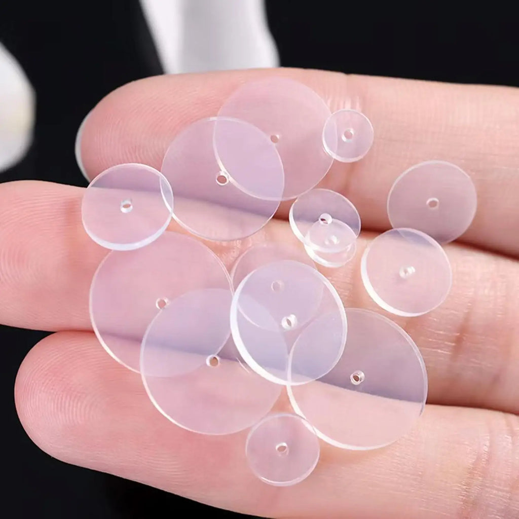 50pcs Clear Piercing Disc Pad Stabilizer Silicone Earrings Back Stopper Earlobe Support Patches for Piercing Bump Hypoallergenic Oasis Select