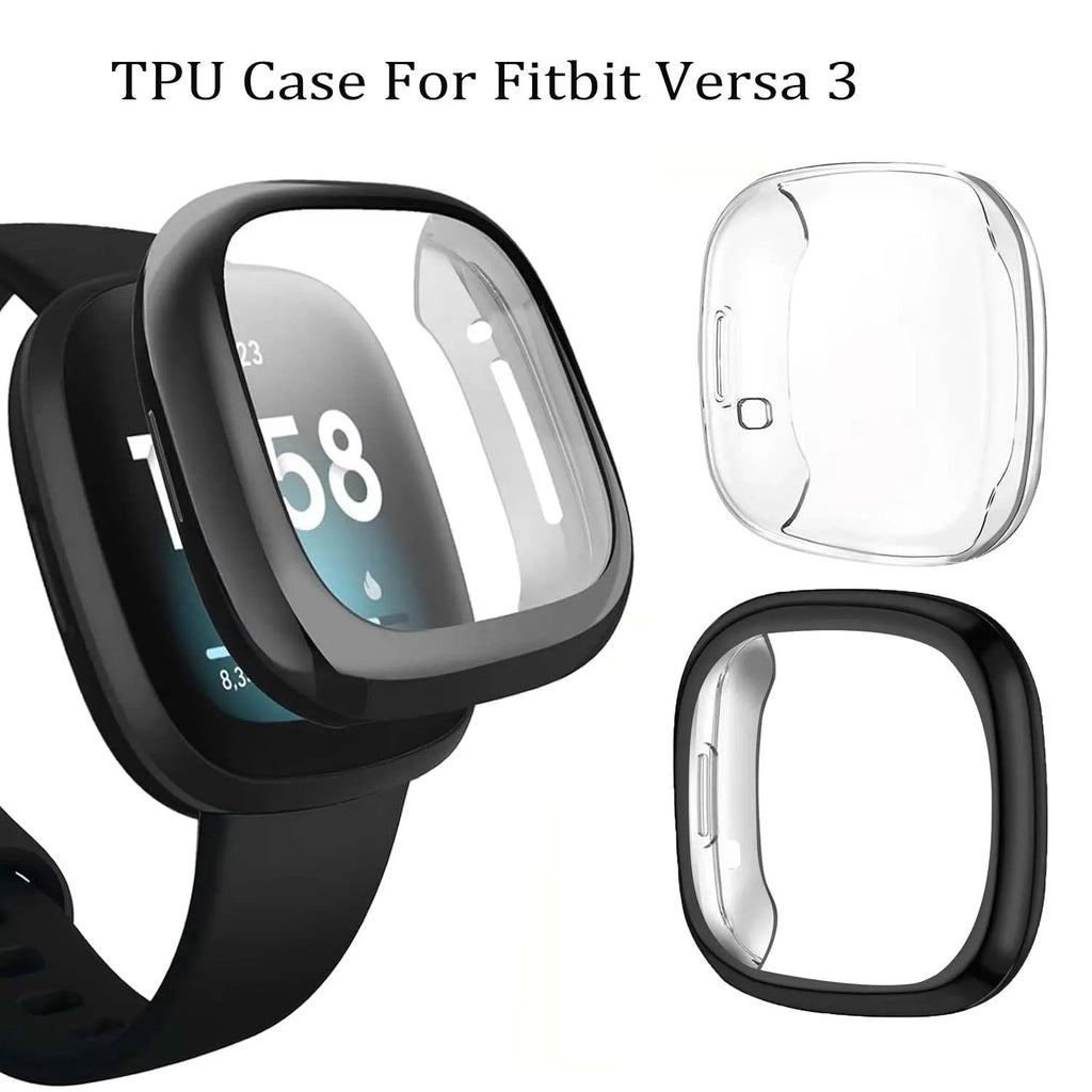 Fitbit Versa 3 Soft TPU Screen Protector Protective Case Cover Smartwatch Case Oasis Select