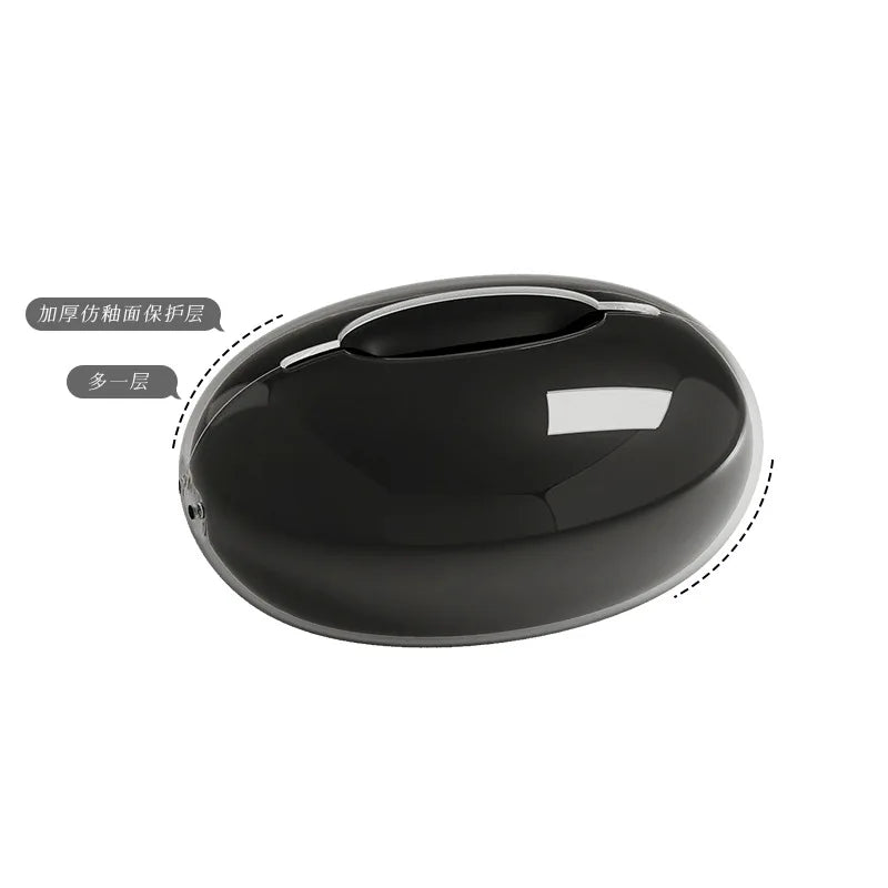 Creative Desktop Tissue Box Household High-end Art Tissue Box Living Room Tea Table Water Drop Paper Box Tissue Boxes Oasis Select Black double layer