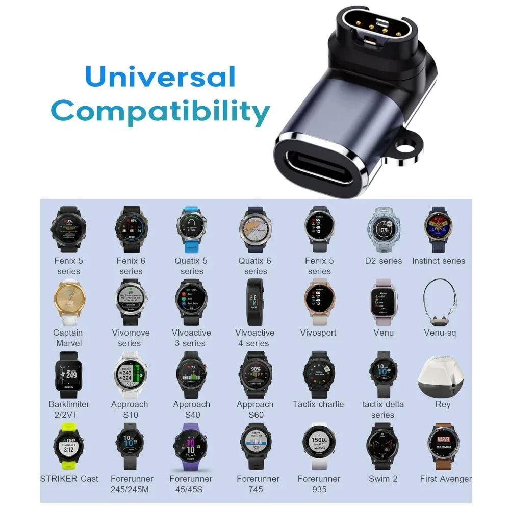 USB-C Charger for Garmin Fenix 8 7 6 Forerunner 955 965 Smartwatch Charger Oasis Select