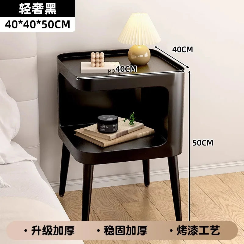 Cream wind living room sofa side table bedside table wrought iron creative bedside small coffee table small table Oasis Select Black 40 40 50cm
