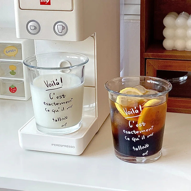 320ML Transparent Glass Korean Ins Style American Iced Latte Coffee Milk Juice Beverage Black Tea Cup Cocktail Glassware Gift Oasis Select
