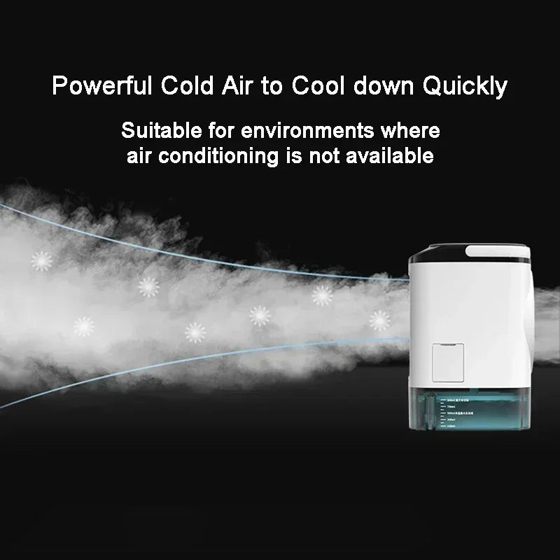 Portable Desktop Air Cooler Fan – Dual Spray & Night Light