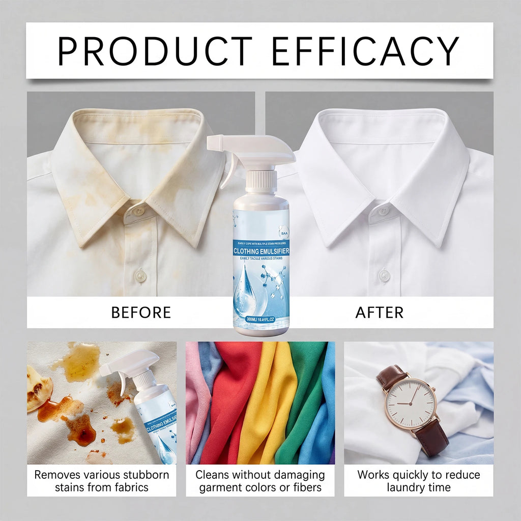 Clothes Stain Remover Spray Quick Stubborn Stain Cleaner Gentle Fabric Safe Easy Use for Oil Food Juice Daily Laundry Cleaning Oasis Select
