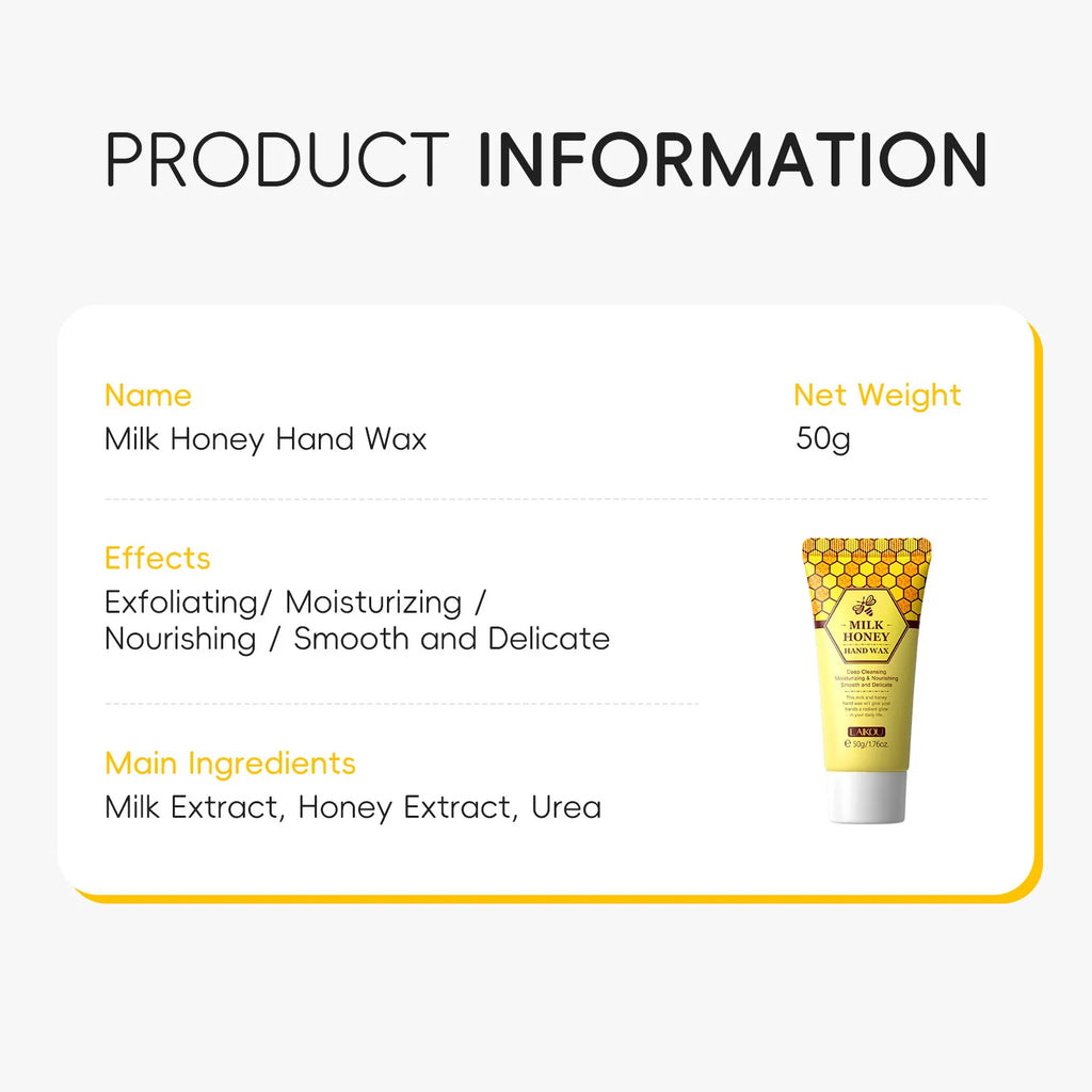 LAIKOU Honey Hand Wax Exfoliating Moisturizing Peeling Mask 50g Hand Exfoliating Mask Oasis Select