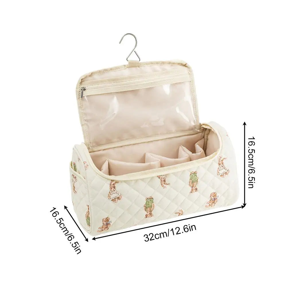 Makeup Bag Large Capacity Portable Cute Pouch Cotton Hair Tool Bag for Travel for Brush Straightener Curler Cosmetics Jewelry Oasis Select A