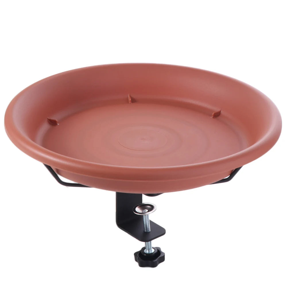 Deck Railing Bird Bath & Feeder – Adjustable Brown Plastic Deck Railing Bird Bath Oasis Select