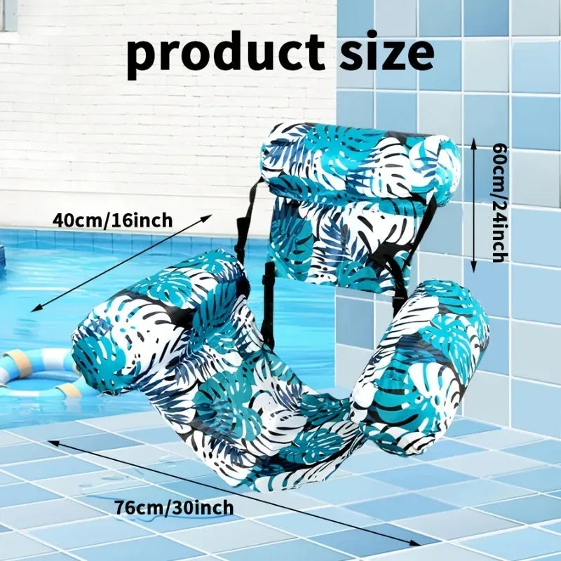 1pc Adult Inflatable Floating Lounge Chair,Foldable & Portable, Water Leisure Pool Float for Summer Fun Floating Island, Pool Oasis Select Blue