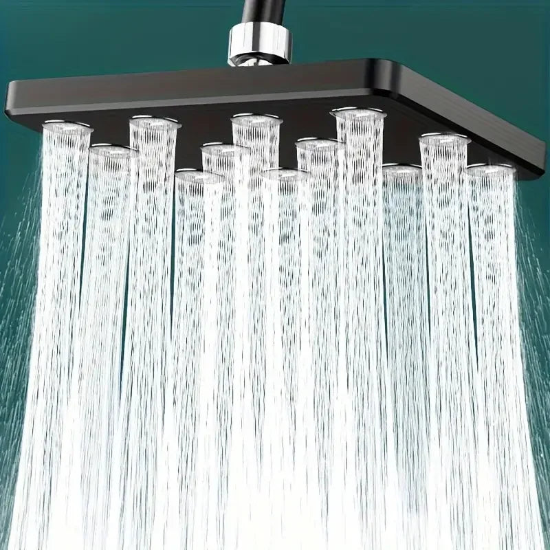 10-Inch Square Rainfall Shower Head | High Pressure Anti-Clog