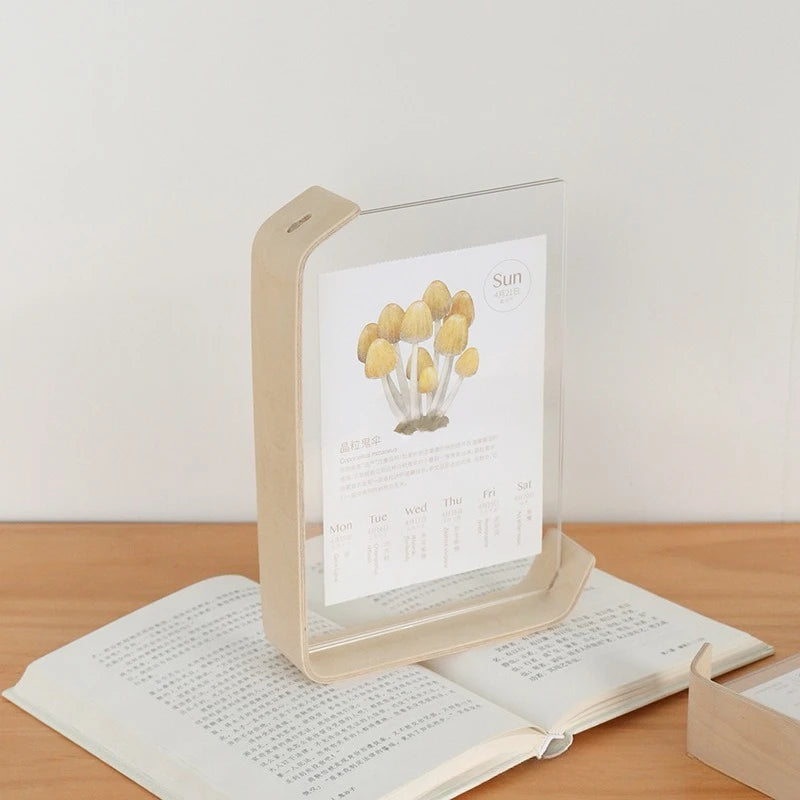 Acrylic Wooden Photo Frame Frame Calendar Double-sided Frame Photo Frames For Wedding Party Picture Frame Home Decor Oasis Select log color 6 inch