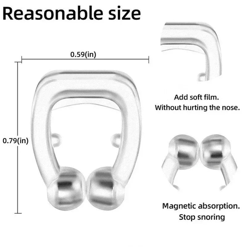 2/8/12pcs Portable Silicone Anti Snoring Device Nose Clip Magnetic Sleep Tray Sleeping Aid Improve Sleeping Breathe Apnea Guard Oasis Select