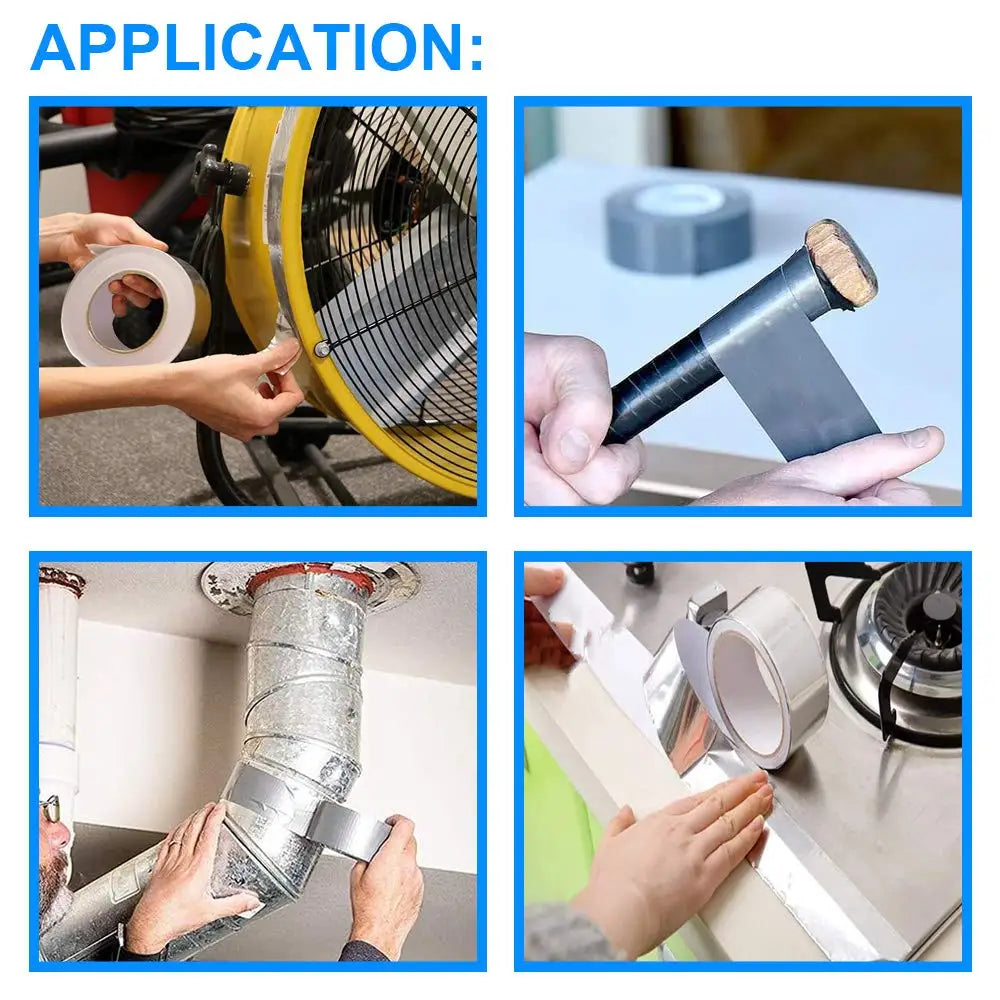 1-10Rolls Heavy Duty Aluminum Foil Tape for Duct Sealing and Hot Water Pipe Repair Heat Resistant Waterproof Adhesive Oasis Select
