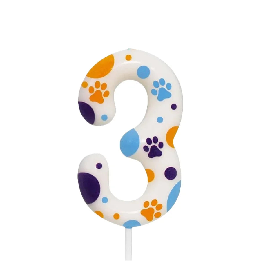 Birthday Candles Blue Dog Paw Themed Print Birthday Party Supplies Paw Cake Topper Decorations Birthday Oasis Select 3