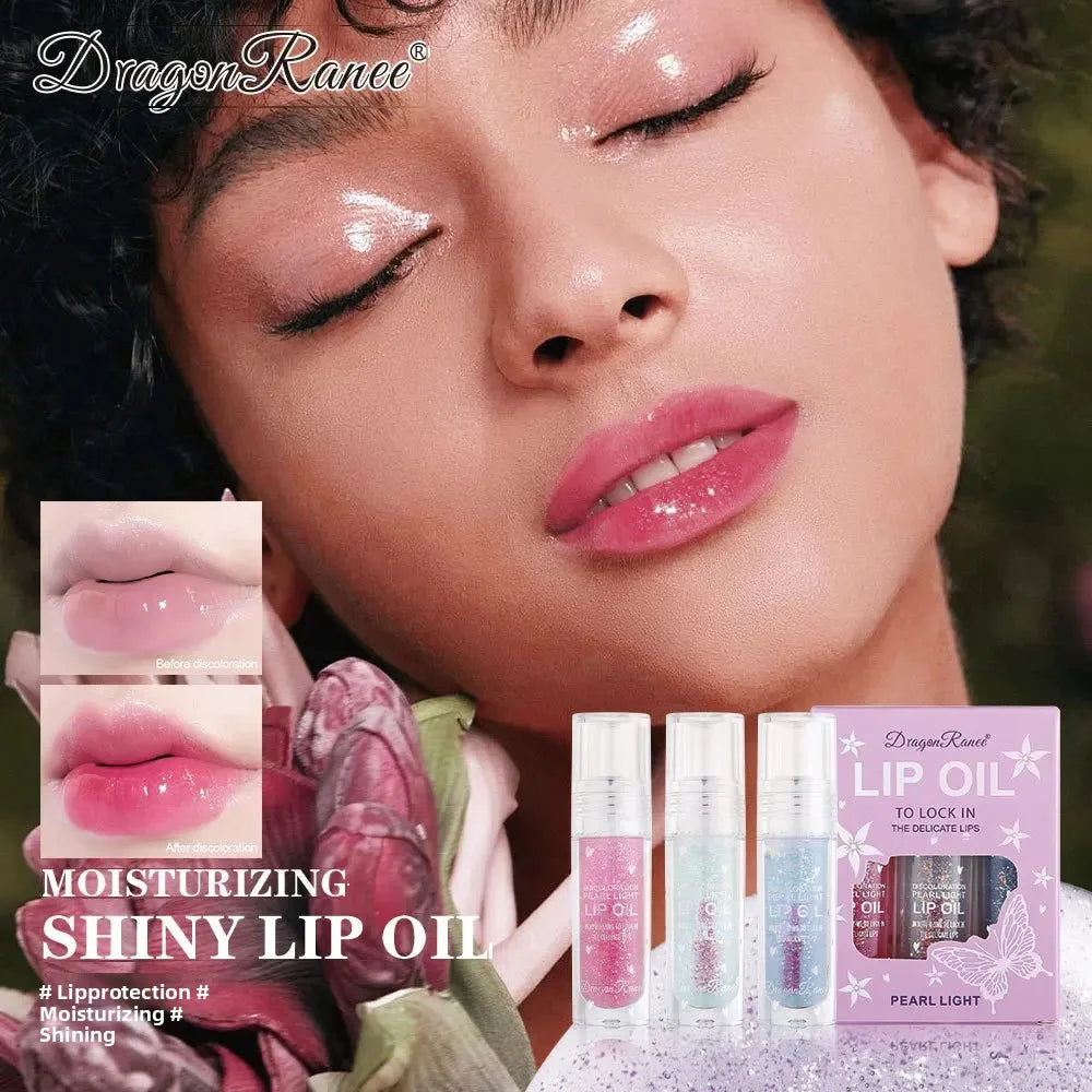 Icy Temperature Changing Lip Oil 3 Piece Set Sheer Pearlescent Shimmer Gloss Moisturizing Lip Stain For Women Oasis Select