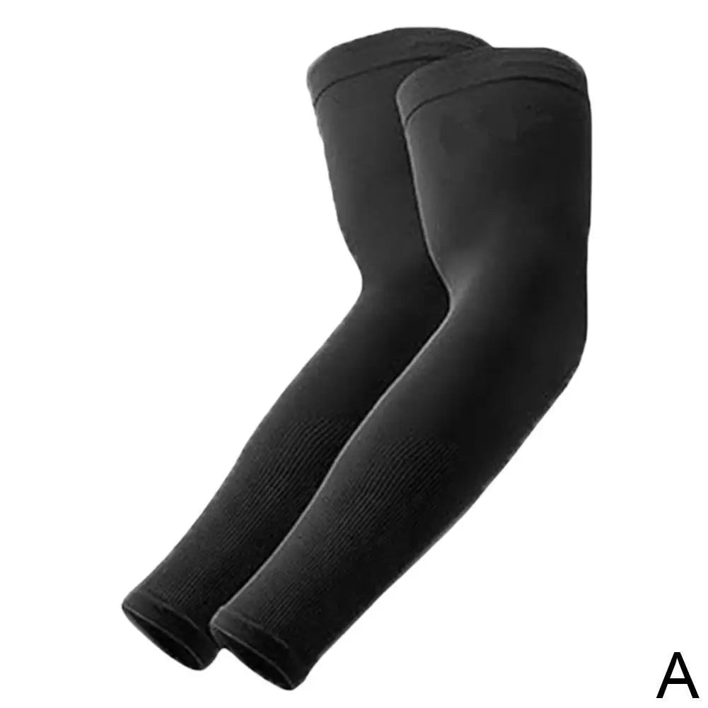NEW Sports Arm Compression Sleeve Basketball Cycling Arm Warmer Summer Running UV Protection Volleyball Sunscreen Bands Oasis Select Black