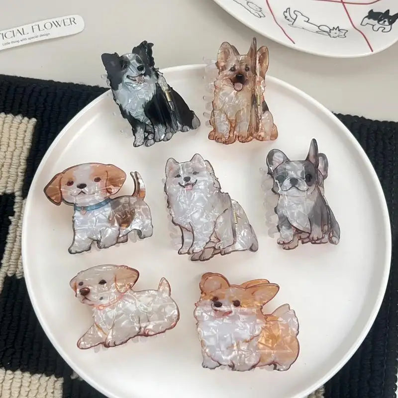 Puppy Dog Hair Claw Clips | Cartoon Acrylic Shark Clips Hair Claw Clip Oasis Select