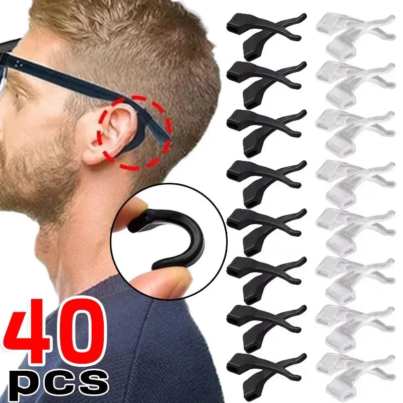 10/20/30/40Pairs Silicone Anti-Slip Eyeglass Hooks Comfortable Secure Glasses Holders For Activities Eyewear Accessories Oasis Select