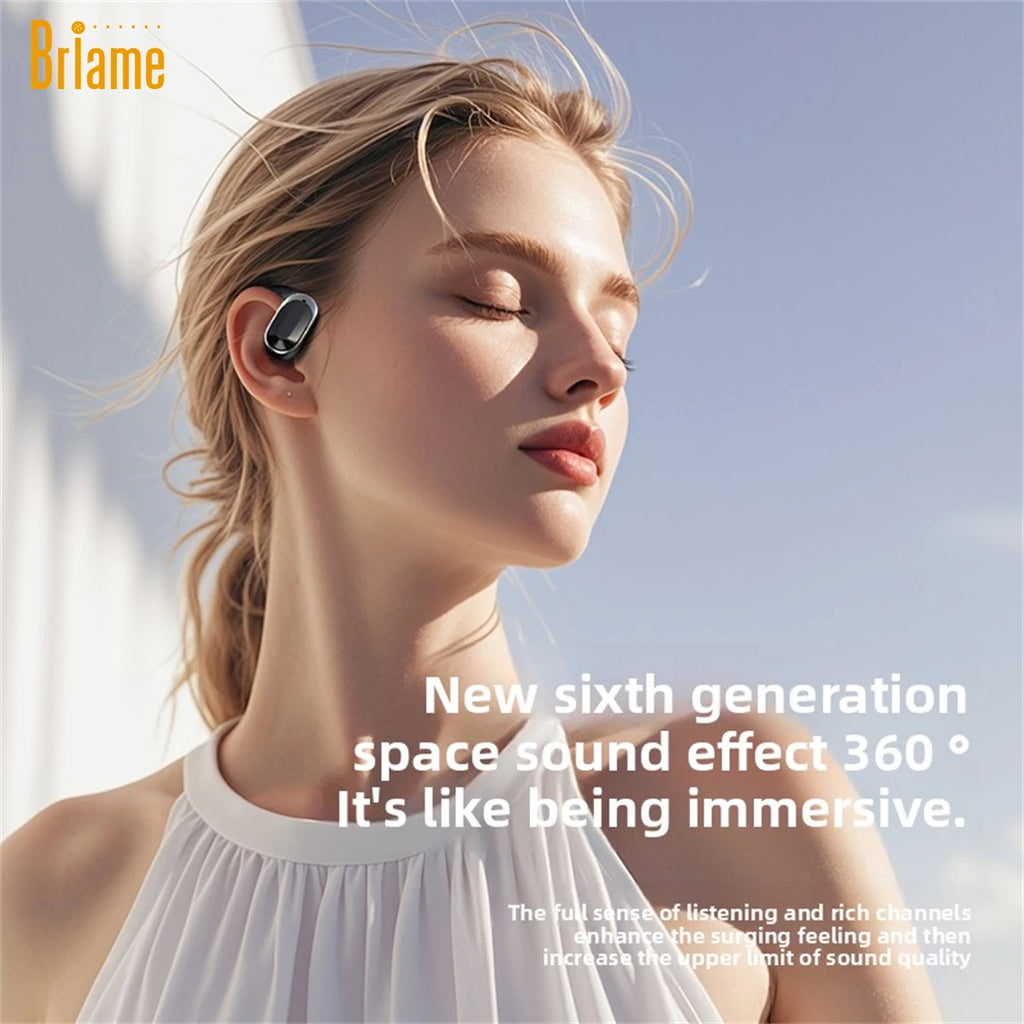 Briame OWS Bluetooth Headphones Wireless Over-Ear Headset with Microphone for Gaming And Music Ball Sport Earphones Black Oasis Select