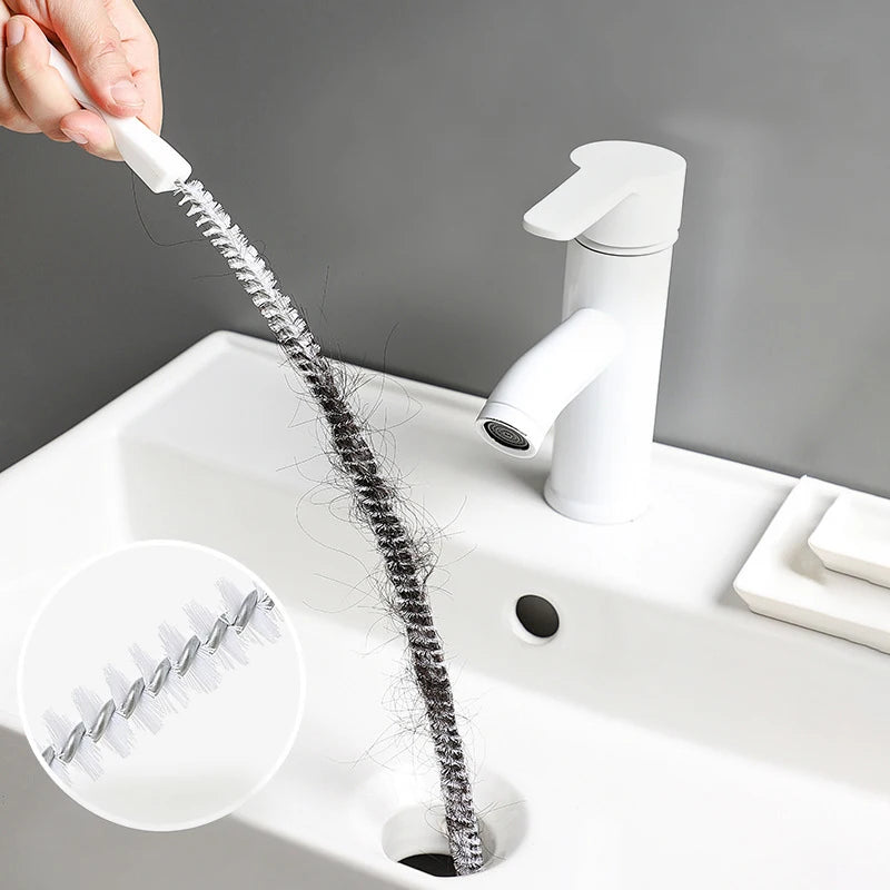 Super Long Flexible Drain Cleaner Pipe Dredging Brush - Bathroom Hair Sewer Sink Cleaning Tool Clog Plug Hole Remover Oasis Select
