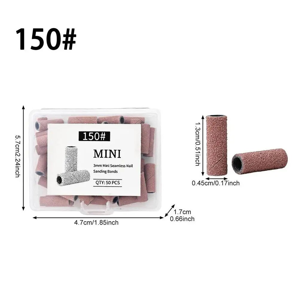 50pcs Nail File Sanding Bands Nail Drill Bits Sanding Bands for Electric Machine File Grinder Sand Band Nails Gel Polish Remove Oasis Select China Mainland 150