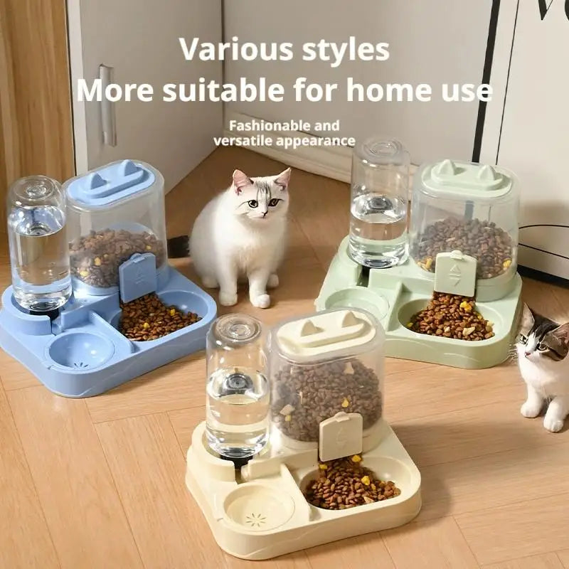 All-in-One Cat Feeder & Water Dispenser | Dual Bowl, 4 Colors Pet Feeder Dispenser Oasis Select