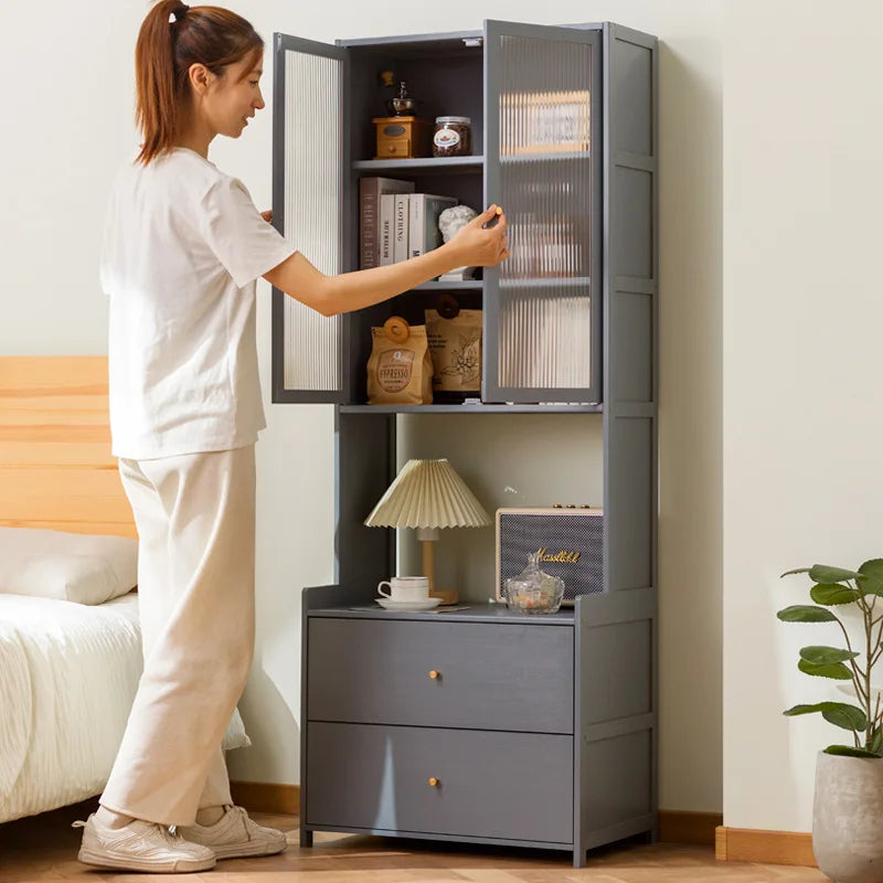 Simple Modern Simple Small Home Storage Cabinet Locker Shelf Bedroom Internet celebrity Mini Cabinet Shelf Oasis Select