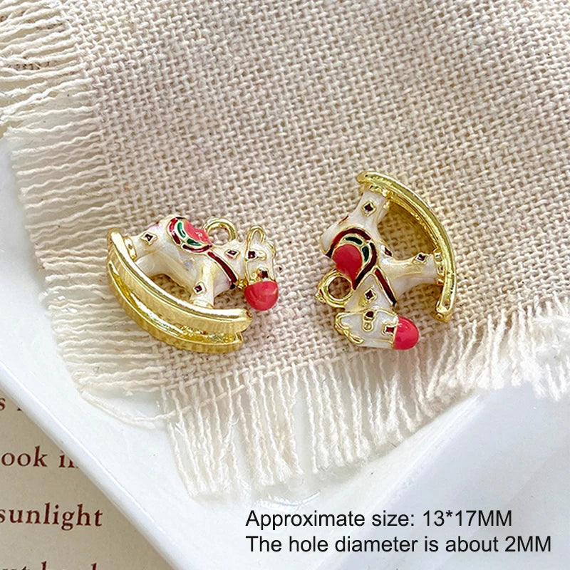 Exquisite Cute Rocking Horse Charms Pendants For Jewelry Making Necklace Earrings Bracelet DIY Accessories Supplies Oasis Select A6