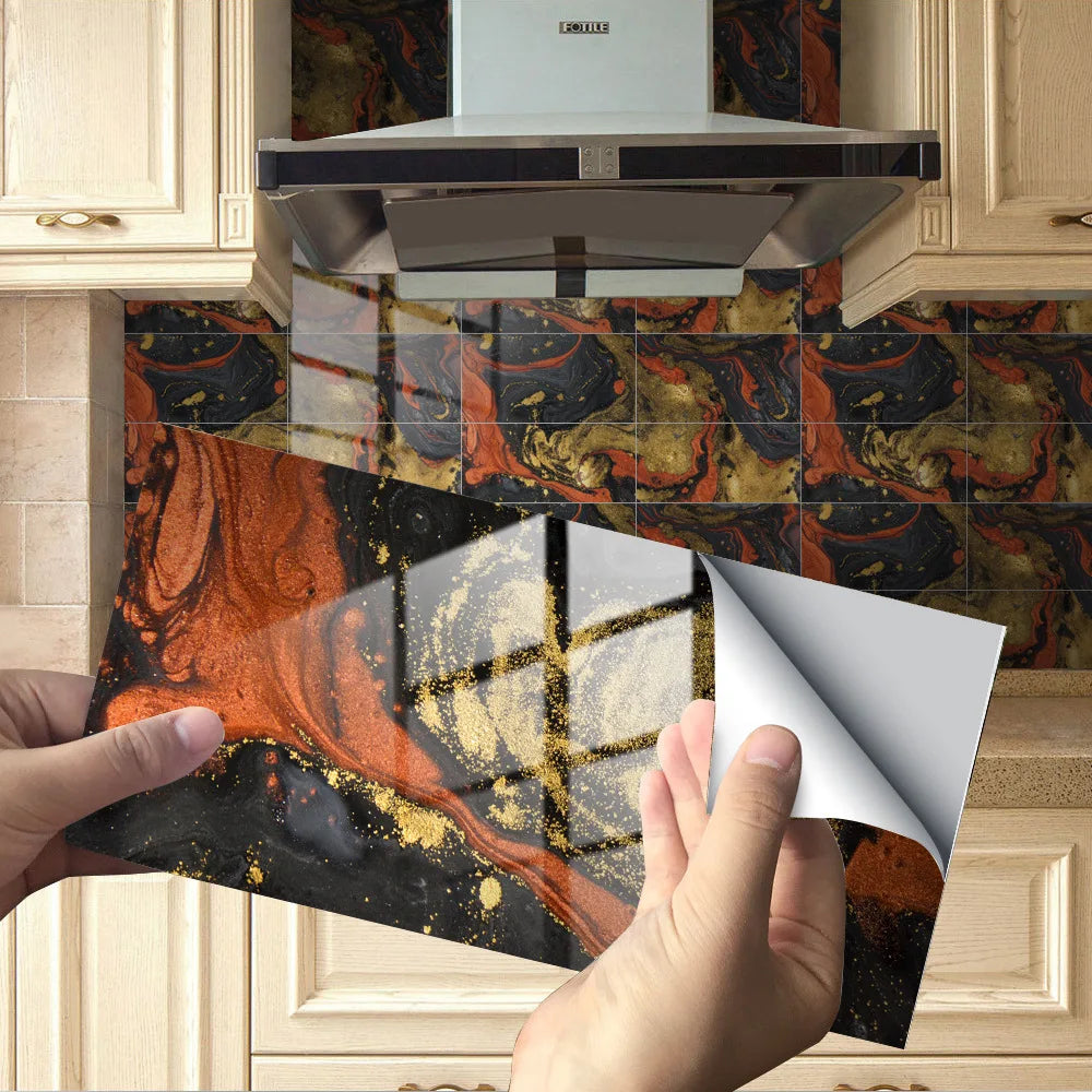 Imitation Marble Grain Tile Paste Thick Cover Crystal Film Decorative Renovation Wall Paste Wallpaper Wall Stickers Oasis Select DLS067 32pcs