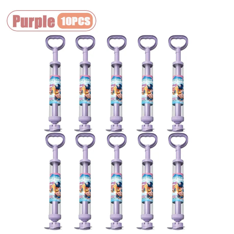 Large Capacity Double Nozzle Water Spray Toy for Kids Water Fight Splash Blaster Pull String Outdoor Summer Beach Play Oasis Select Purple-10PCS
