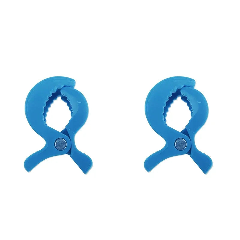 1-4PCs Baby Colorful Car Seat Accessories Plastic Pushchair Toy Clip Pram Stroller Peg To Hook Cover Blanket Mosquito Net Clips Oasis Select Blue 2pcs