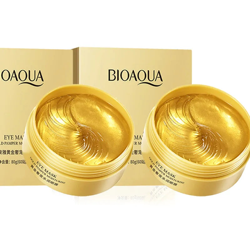 BIOAQUA Collagen Eye Mask 60pcs – Dark Circles & Firming Patches Eye Gel Mask Oasis Select Gold Collagen 2 box