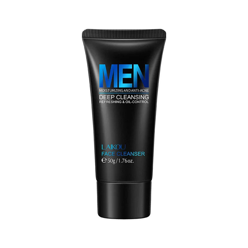 LAIKOU Men Face Cleanser 50g Oil Control Refreshing Deep Cleansing Moisturizing Gentle Facial Wash for Men Oily Skin Care Oasis Select 1PCS