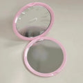 50X Portable Makeup Mirror Travel Magnifying Double-sided Folding Vanity Mirror High Definition Glass Portable Pocket Mirror Oasis Select Pink