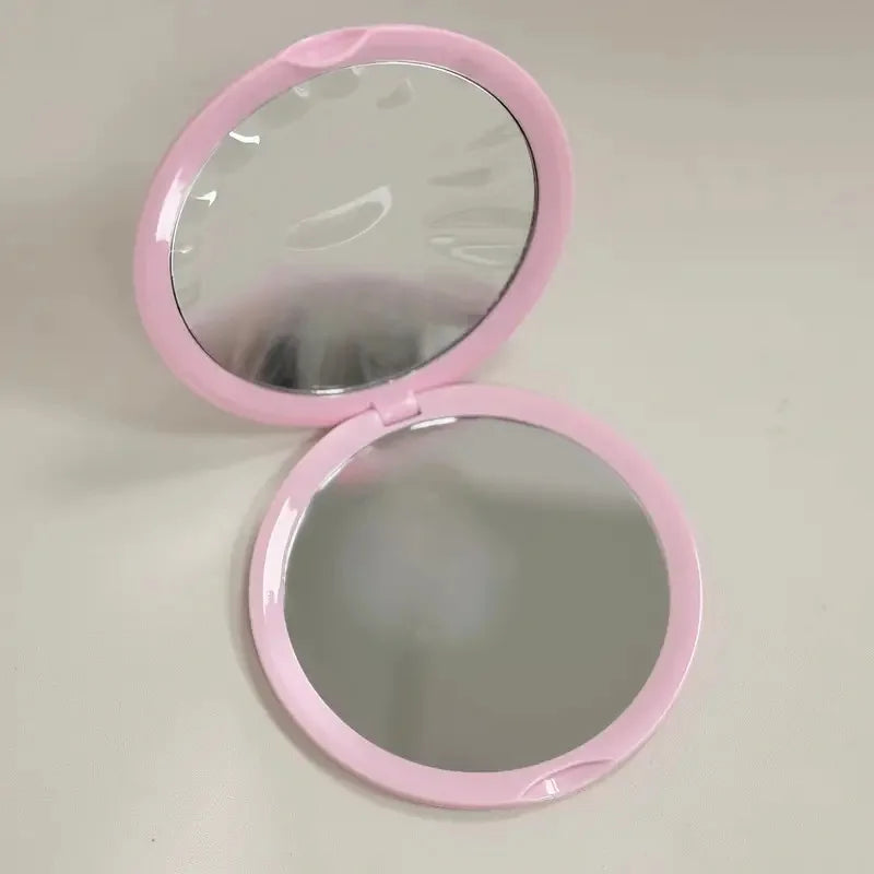 50X Portable Makeup Mirror Travel Magnifying Double-sided Folding Vanity Mirror High Definition Glass Portable Pocket Mirror Oasis Select Pink