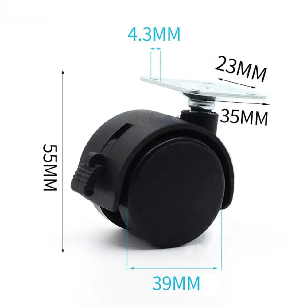 Nylon Cart Casters Plastic Silent Furniture Pulley Black Replacement Accessories Swivel Plate Casters Office Computer Chair Oasis Select 1.5 Inch Flat