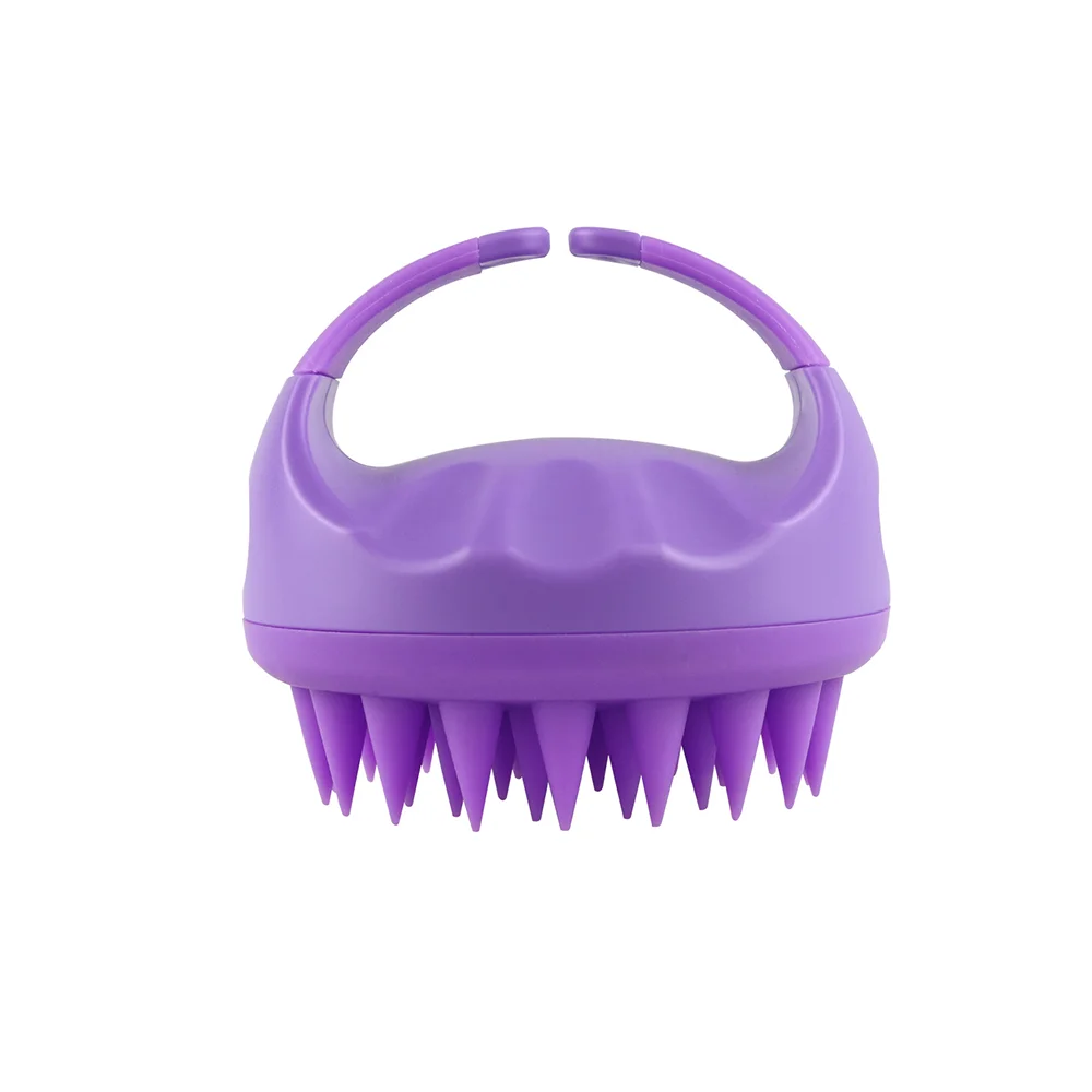 Shampoo Head Scalp Massage Brush Silicone Soft Skin Friendly Hair Washing Massager Comb SPA Massage Brush Beauty Salon Hair Tool Oasis Select purple1
