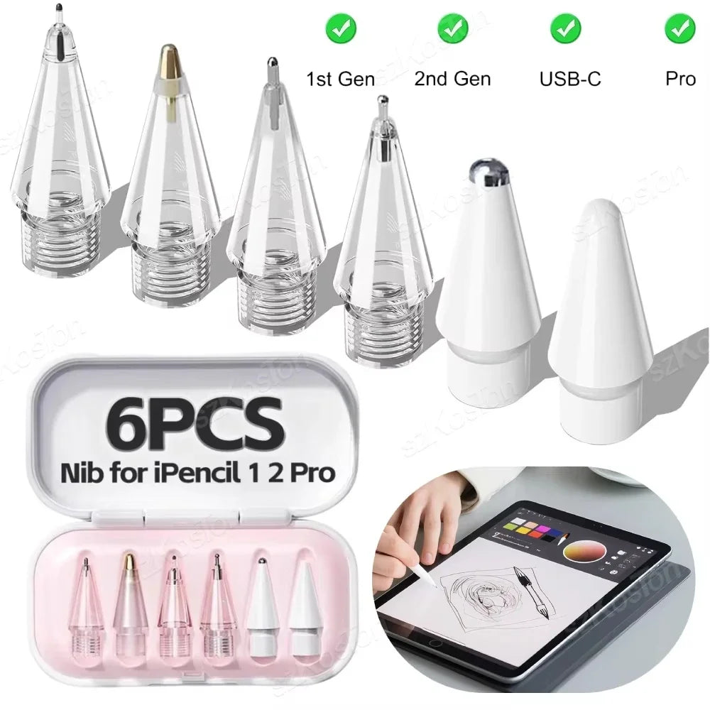 Tip Nibs For Apple Pencil 1st 2nd Accessories Double-Layered iPad Pencil Stylus Palm Refusal Durable Nib Oasis Select