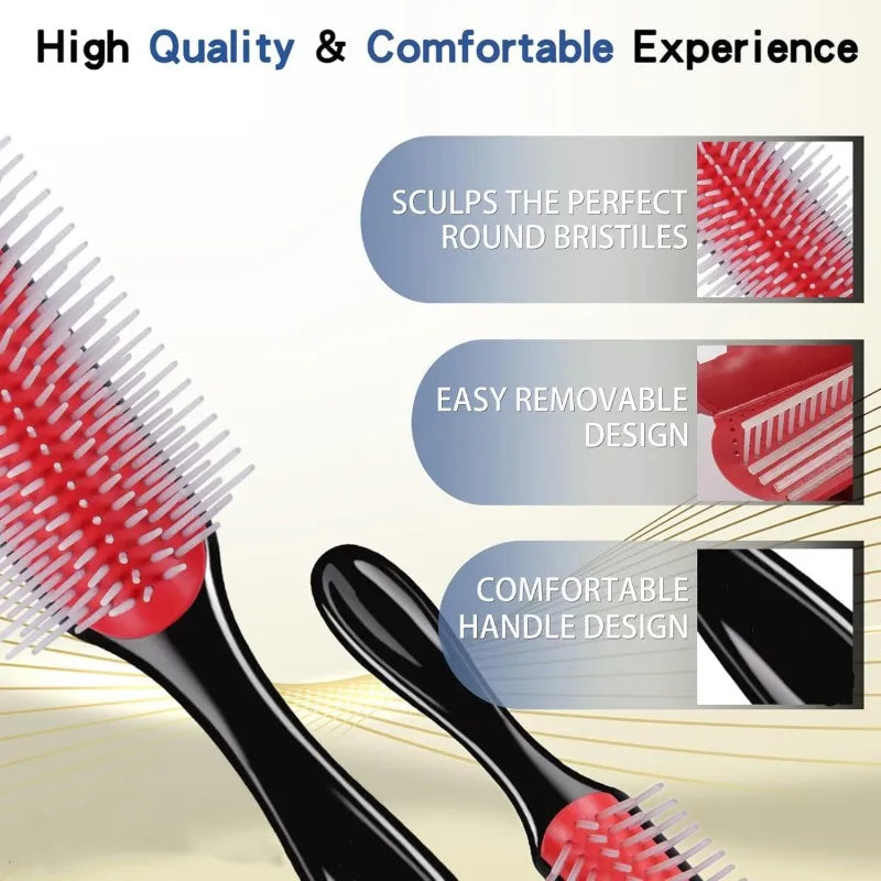 9-Row Detangling Hairbrush & Scalp Massager – Curly & Wet Hair Detangling Hairbrush Oasis Select