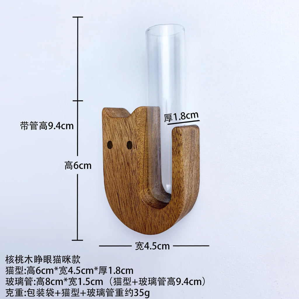 Solid Wood Pet Hair Commemorative Box, Cat Whiskers, Fridge Magnets, Collection Souvenirs, Dog and Cat Whiskers Collector Oasis Select Walnut - Open Eyes