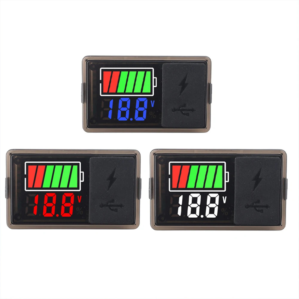 DC 8~30V Type-c USB Car Battery Voltmeter Charge Level Indicator Lithium Battery Capacity Meter Test Display LED Tester Oasis Select